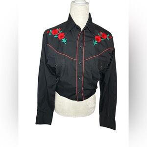 Diamond Supply Co. Black Western Embroidered Shirt – Size Small